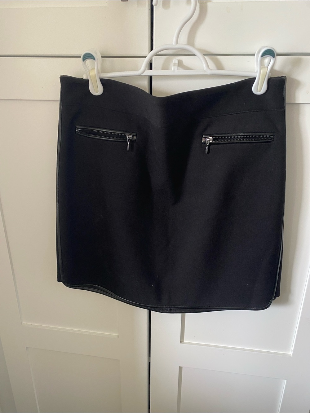 White House Black Market Black Mini Skirt with Zip Pockets